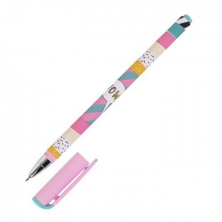 Ручка масляная LOREX "Slim Soft. Elegance. Wow", 0,5 мм, синяя, игольч.наконечник, круглый, цветной, прорезин. корпус фото 2