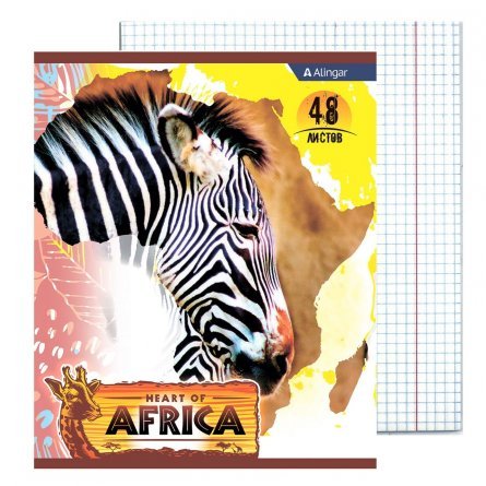 Тетрадь 48л., А5, клетка, Alingar "Heart of Africa", скрепка, мелованный картон фото 3