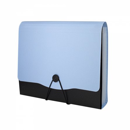 Папка-картотека Alingar, A4, 330х250 мм, на пуговице, пластик, 600 мкм, 13 отделений, папка-планшет, голубой клапан фото 2