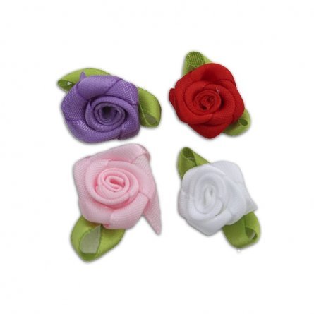Декоративный материал Проф-Пресс, украшения из ткани,3 см х 2 см, 4 шт, пакет с европодвесом, "Розы" фото 2