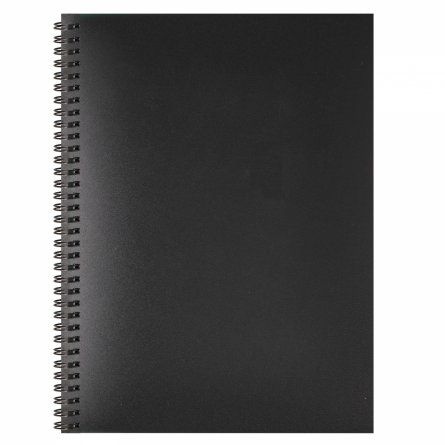 Тетрадь 96л., А4, клетка, Alingar, гребень, блок офсет, цветной пластик, "Чёрный" фото 1