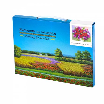 Картина по номерам Alingar,  холст на подрамнике, 20х30 см, 12 цветов, с акриловыми красками, "Цветы в вазе " фото 2