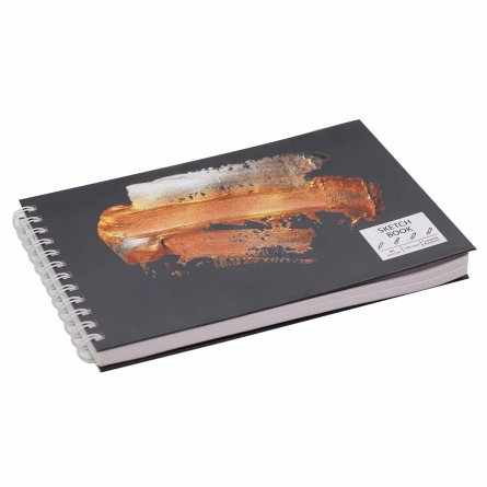 Скетчбук А5+ 80л.,"Sketchbook.Art",120г/м2., Канц-Эксмо, евроспираль, матовая ламинация,жёсткая обложка,белый офсет фото 2