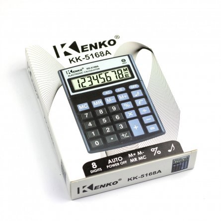 Калькулятор Alingar 8 разрядов, 100*130*20 мм, черный, "KK-5168A", фото 2