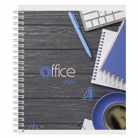 Тетрадь А5 48л., клетка, Alingar, гребень, блок офсет, мелованный картон (стандарт), "Office style", 4 дизайна в пленке т/у фото 3
