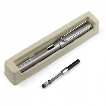 Ручка перьевая, Alingar, черная, 0,5 мм, пластиковый корпус, цвет металлик, картонная упаковка фото 7