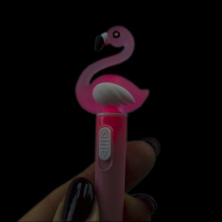 Ручка гелевая Alingar "Фламинго", с подсветкой, 0,5 мм, синяя, игольчатый наконечник, цветной пластиковый корпус фото 4