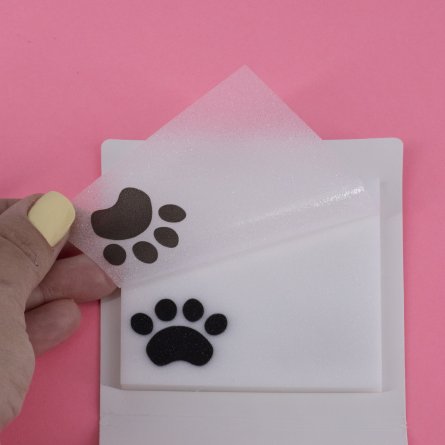 Прозрачные стикеры для заметок с клеевым краем, Alingar, 75 х 75 мм, 50 л., покрытие starlight touch, "Black PAW", лапка, роз, водонепрониц., европод. фото 2