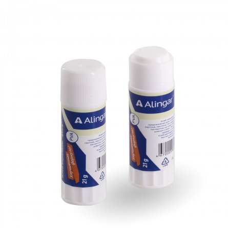 Клей-карандаш Alingar, 21 гр, "Extra", на основе PVA, пластиковый тюбик, 24 шт/уп, картонный шоу-бокс фото 1