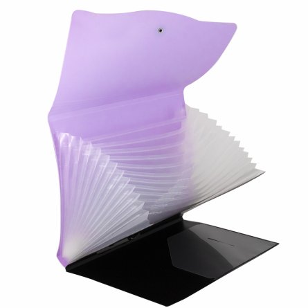 Папка-картотека Alingar, A4, 330х250 мм, на пуговице, пластик, 600 мкм, 13 отделений, папка-планшет, сиреневый клапан фото 3