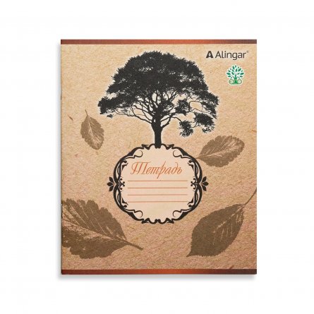Тетрадь 36л., А5, клетка, Alingar "Дерево", скрепка, мелованный картон фото 1