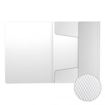 Папка на резинках Erich Krause, А4, 248х320х5 мм, 550 мкм, пластик, "Diamond Total White", в пакете 4 шт. фото 3