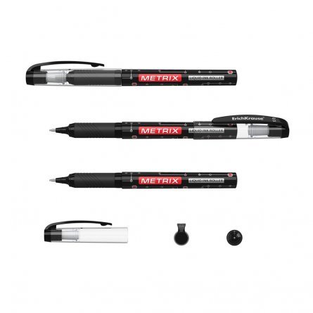 Ручка-роллер Erich Krausе "Metrix", 1,5 мм, черная, пластиковый корпус, картонная упаковка фото 3