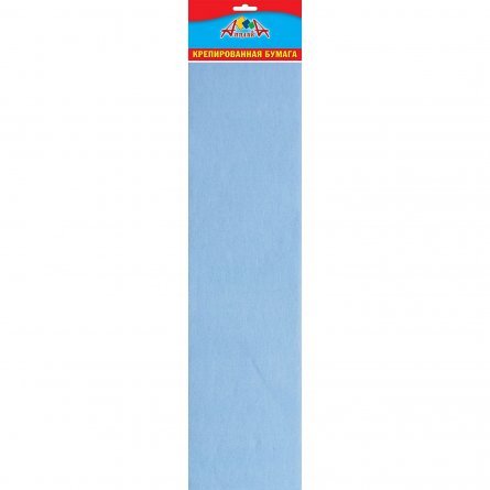 Бумага крепированная Апплика, 50х250 см, плотность 28 г/м2, 1 рулон, 1 цвет голубой, пакет с европодвесом фото 1
