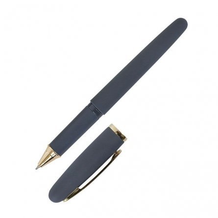 Ручка масляная LOREX "Grande Soft", 0,7 мм, синяя, металлизированный наконечник, круглый, цветной, прорезин. корпус фото 3