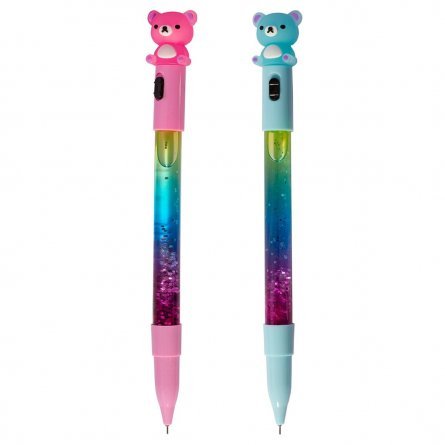 Ручка гелевая Alingar "Медвежонок", с подсветкой, 0,5 мм, синяя, игольчатый наконечник, цветной пластиковый корпус фото 3