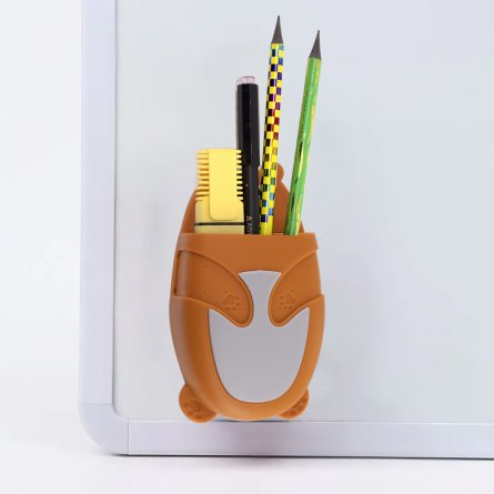 Магнитная подставка для маркерной доски фигурная, Alingar, 12 х 7 х 4 см, "Медвежонок", коричневый, губка-стиратель, европодвес фото 2