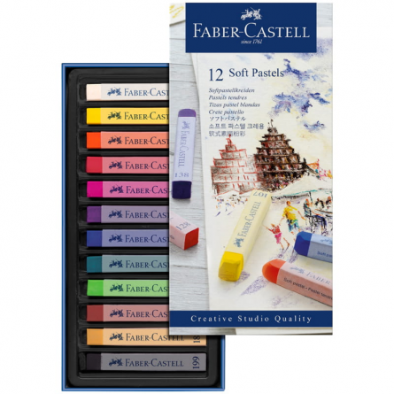 Пастель Faber-Castell "Soft pastels", 12 цветов, картон. упак. фото 1