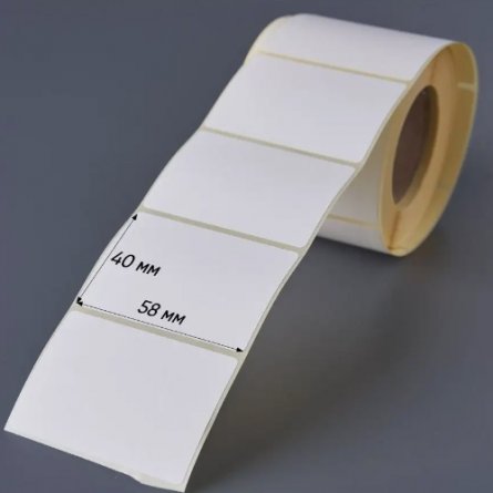 Термоэтикетка 58 х 40 мм (500 шт/рул), белая, ЭКО фото 3