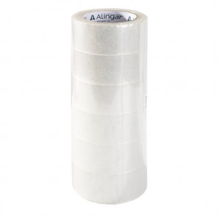 Клейкая лента упаковочная Alingar, 48 мм * 90 м, основа полипропилен, прозрачная, уп. 6 шт. фото 1