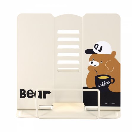 Подставка для книг Alingar, 200х185 мм, "Bear" медведь, бежевый, регулируемый угол наклона, металл, пакет с европодвесом фото 1