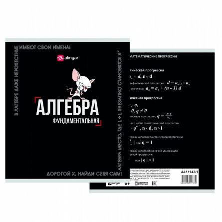 Тетрадь предметная "Алгебра" А5 48л., клетка, со справ матер, скрепка, мелованный картон( стандарт), блок офсет, Alingar "Афоризмы" фото 1