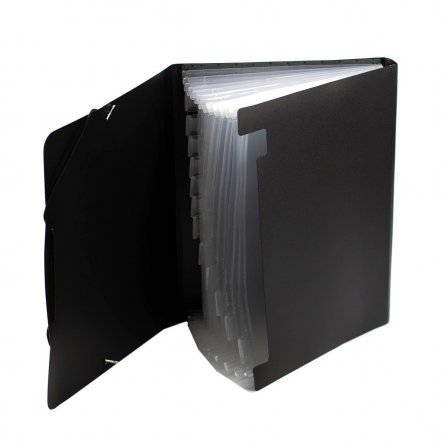 Папка-картотека на резинке Sahand, A4, "Black C", 328х235х32 мм, 600 мкм, 13 отделений, цветная, матовая фото 2