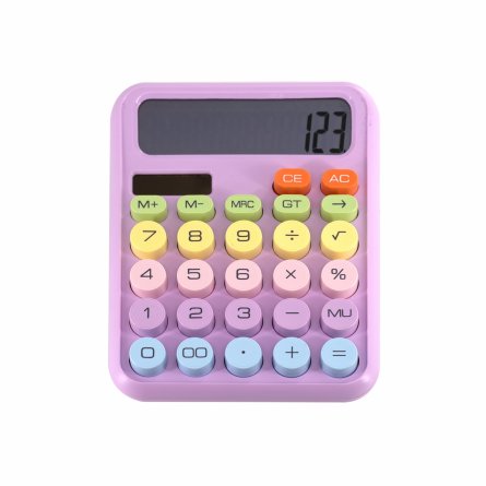 Калькулятор Alingar 12 разрядов, 158*125*18 мм, двойное питание, розовый, ААА батарея не комплекте фото 1