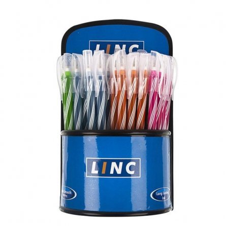 Ручка шариковая "Linc CANDY", синяя, 0,6 мм, игольчатый наконечник, цветной пластиковый корпус фото 2
