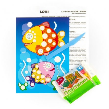 Картина из пластилина Lori, 230х200х40 мм, картонная упаковка, "Рыбки" фото 3