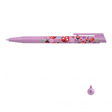 Ручка шариковая автоматическая Erich Krause "ColorTouch Matic&Grip Ladybug",0,7 мм,синяя,непрозр. пластик. кругл.корпус, резин.грип фото 4