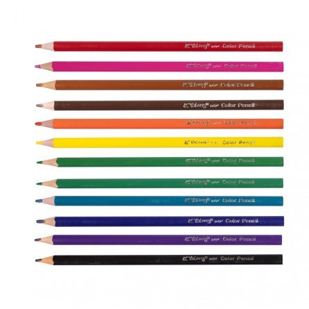 Карандаши цветные Yalong 12 цв., "Школа", пластиковые, трехгранные, заточенные, грифель 3.0, картон. тубус фото 3