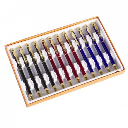 Ручка подарочная шариковая Alingar, 1,0 мм, синяя, автоматическая, круглый, цветной, металлический корпус, картонная упаковка фото 5