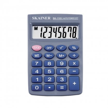 Калькулятор "SKAINER" SK-110II, пластик, 8 разряд., 58*87*12мм фото 1