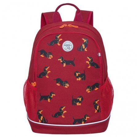 Рюкзак Grizzly школьный, 28х38х18 см, (/1 красный) фото 1