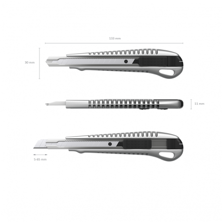 Нож канцелярский 9мм с автоматической фиксацией лезвия ErichKrause металлический фото 2