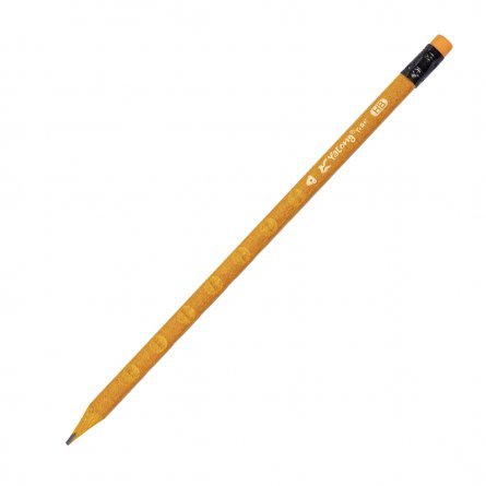 Набор ч/г карандашей, Yalong HB, цветное  дерево, c ластиком, трехгранный, заточенный, цветной  корпус ассорти, европодвес, в уп. по 12 шт. фото 2
