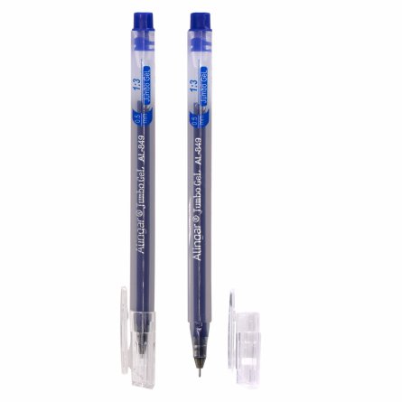 Ручка гелевая Alingar, "Jumbo GeL", 0,5 мм, синяя, игольчатый наконечник, трехгранный, прозрачный, пластик. корпус, 12 шт/уп, карт. уп., европод фото 2