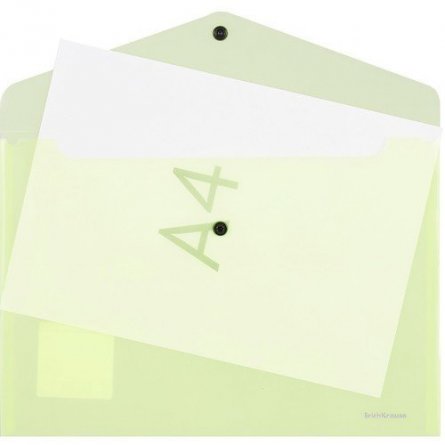 Папка-конверт на кнопке ErichKrause, A4, 232х334х1 мм, 180 мкм, жёлтый, " Glossy Neon" фото 2