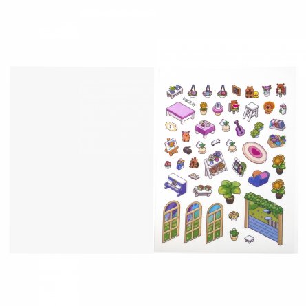 Наклейки для творчества - антистресс набор, 135*195 мм, "MIX CAPYBARA", MINI, 5D стикеры, 4 комнаты, 4 листа с наклейками, 24 шт/уп, шоу-бокс фото 19