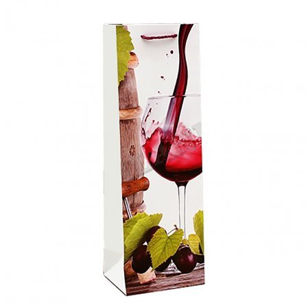 Пакет подарочный Миленд, 12*36*8,5см, матовая ламинация,  "Молодое вино" фото 1