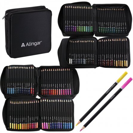 Набор художественный Alingar, 120 предметов в пенале (цветные карандаши) фото 1