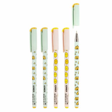 Ручка масляная LOREX "KIDS CAPYBARA CHILL Slim Soft", 0,5 мм, синяя, металлизированный  игольчатый наконечник,  круглый прорезиненый корпус, ассорти фото 3