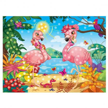 Мозаика гелевая Рыжий кот, 19х26 см, "Фламинго на пляже" фото 1