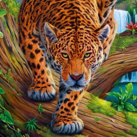 Картина по номерам Рыжий кот, 20х20 см, с акриловыми красками, холст, "Могучий леопард" фото 1