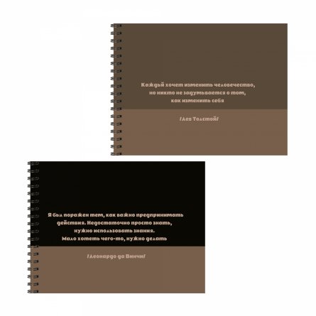 Блокнот А6, гребень, Alingar, мелованный картон Soft touch, 48 л., клетка,  "Оттенки коричневого", ассорти фото 1