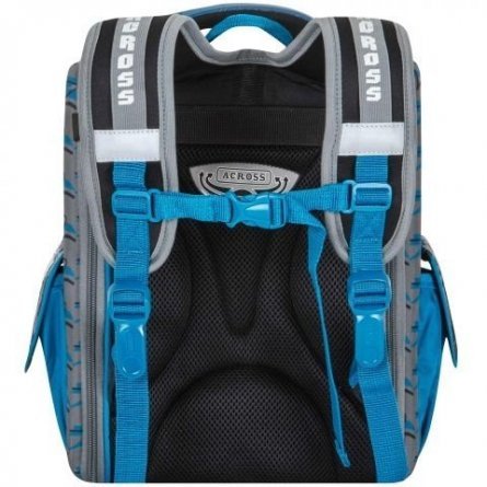 Рюкзак Across, школьный,  с мешком д/обуви, черный-синий, 29х37х14 см фото 4