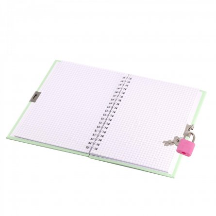 Подарочный блокнот 11,0 см * 15,0 см, гребень, Alingar, ламин, эффект 3D, замочек, клетка, 46 л., "Панда", зеленый фото 2