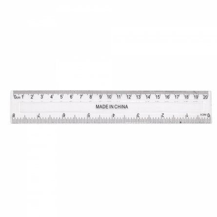 Линейка Alingar, 20 см, пластиковая, 2 шкалы см/дюйм, прозрачная, пакет ПВХ фото 2