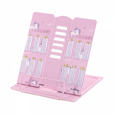 Подставка для книг Alingar, 150х150 мм, "Таблица умножения" единорог, розовый, регулируемый угол наклона, металл, пакет с европодвесом фото 2